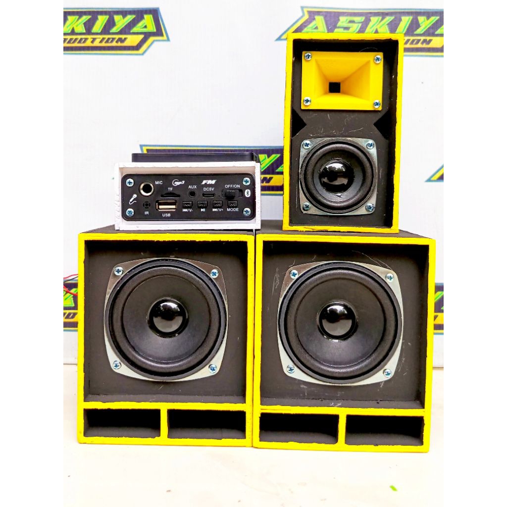 Miniatur sound system paket lengkap bisa karaoke baterai bisa di cas