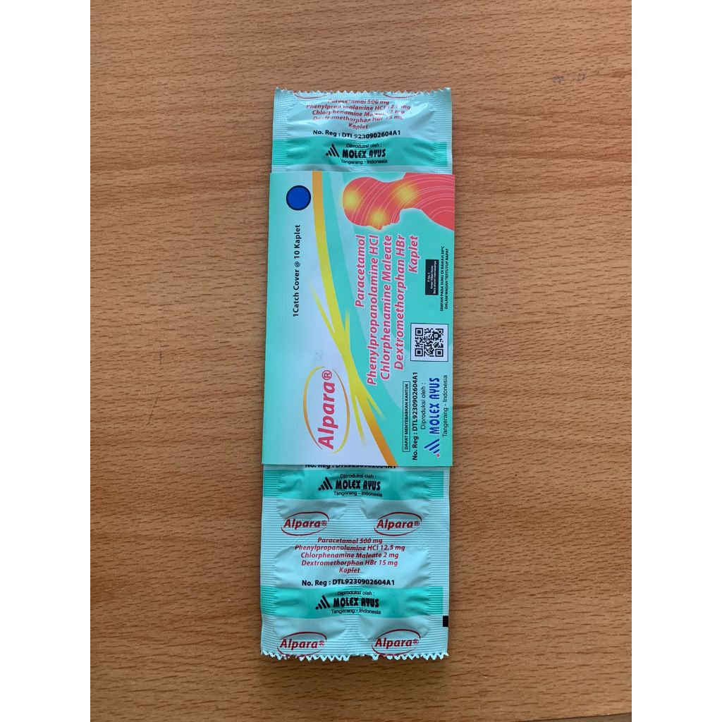 Alpara Kaplet Obat Batuk dan Flu, 1 Strip Isi 10 Kaplet
