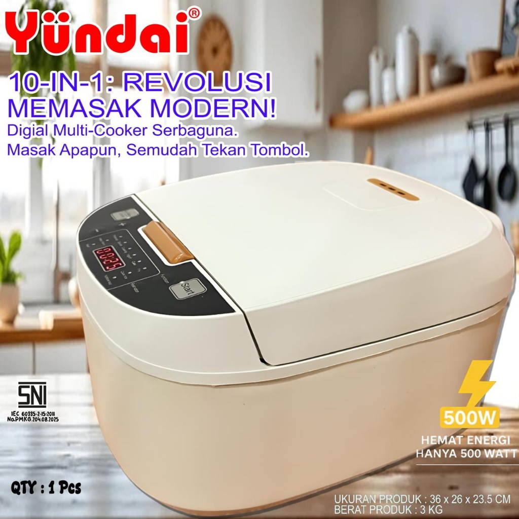 Yundai Rice Cooker Digital 10in1 2Litter Hemat Listrik 500Watt YRC-02