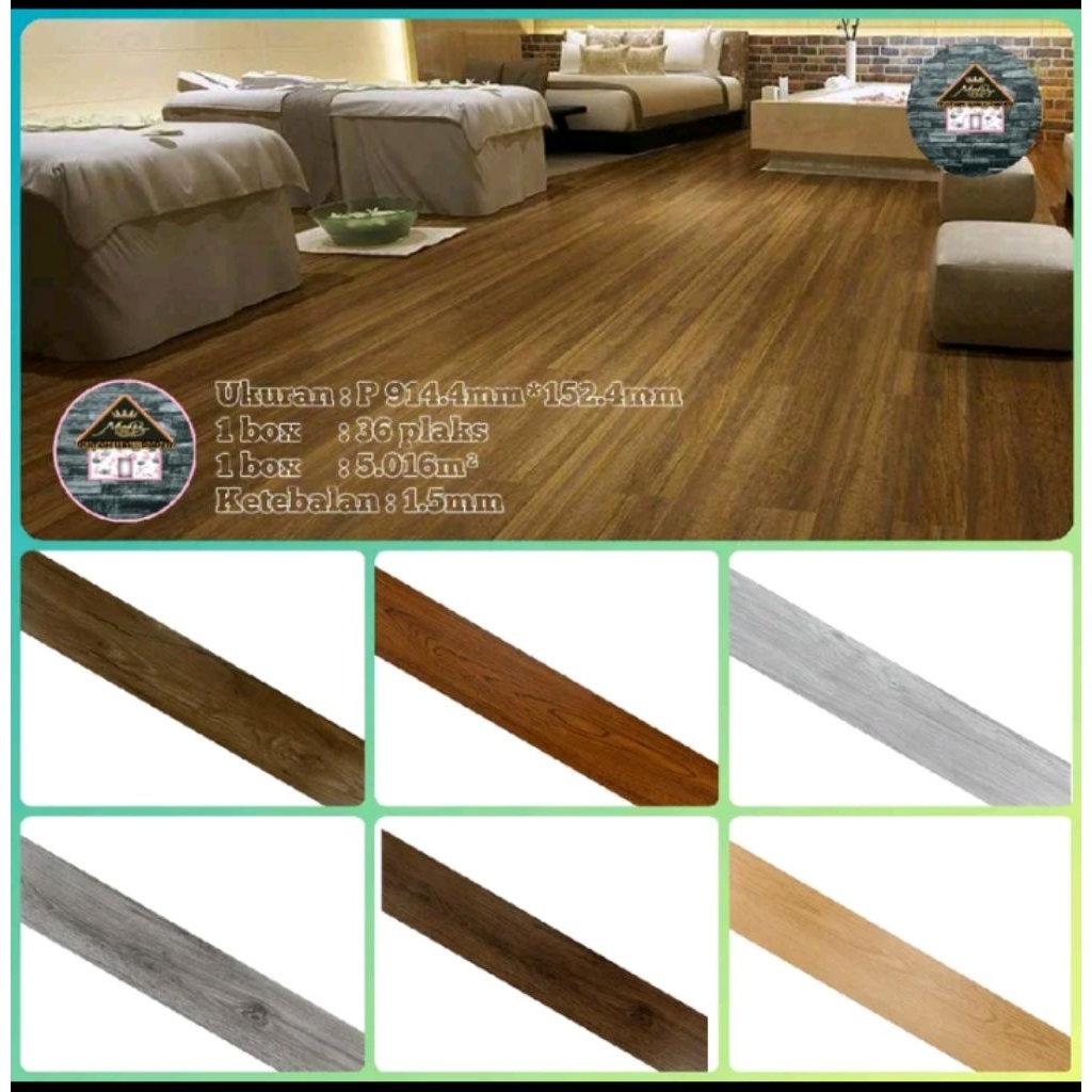 Vinyl Lantai/Flooring Stiker 914.4mm*152.4mm