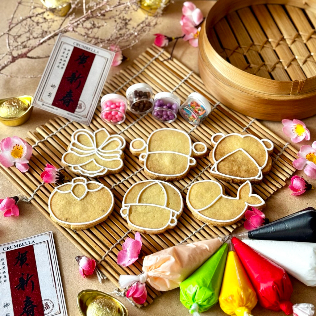 DIY Classic CNY Imlek Cookies Kit – (Isi 6) Kukis Hias Bisa Dihias / Chinese New Year Cookies / Kue 