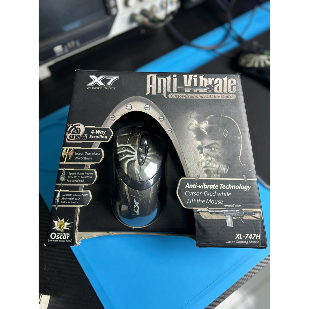 mouse gaming kabel A4Tech XL-747H Oscar anti vibrate laser