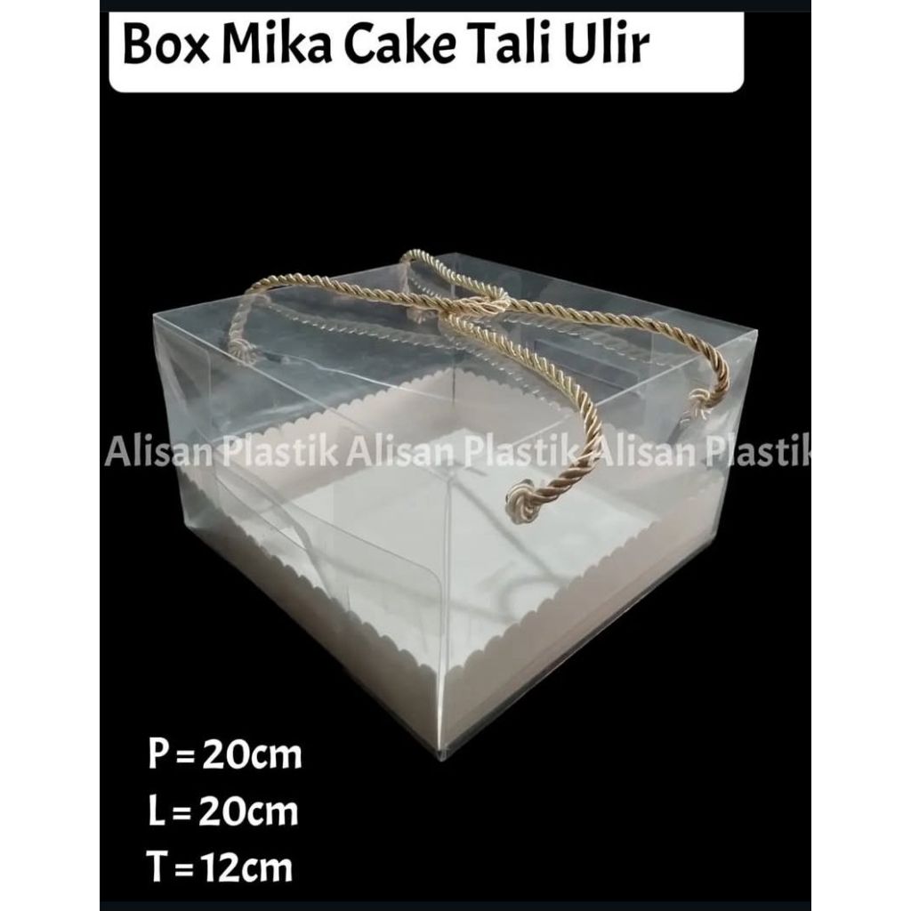 BOX MIKA CAKE + TALI UKURAN 20 X 20 X 12