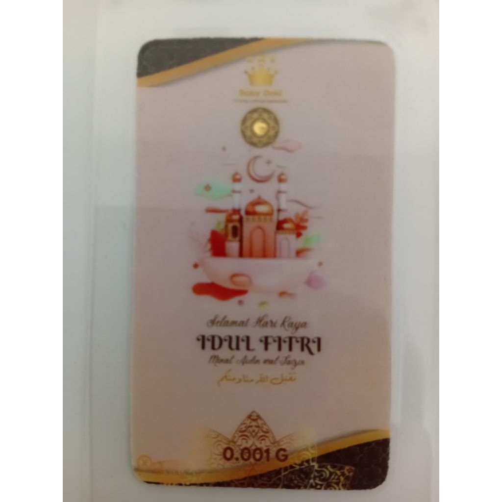 JONSON LOGAM MULIA BABY GOLD 0.001 GRAM GIFT SERIES SELAMAT HARI RAYA IDUL FITRI MESJID BULAN SABIT 