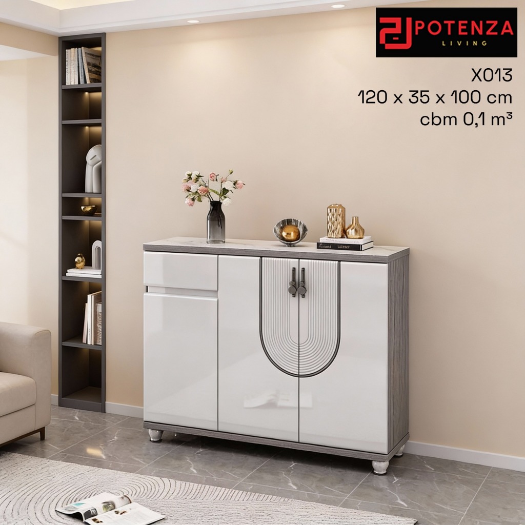 POTENZA Buffet Meja TV 120 cm Minimalis Kokoh Multifungsi / Buffet Multifungsi