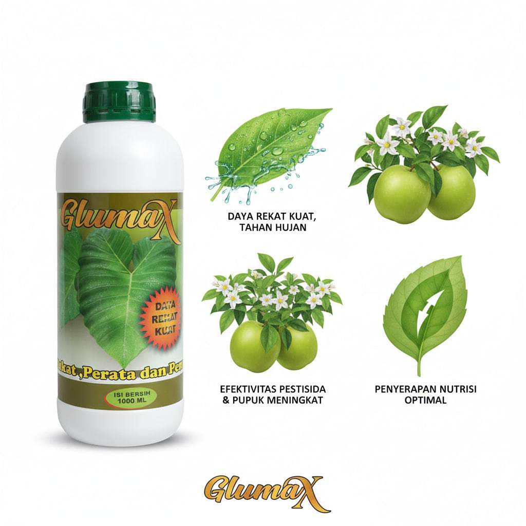 Perekat Perata Pestisida Glumax 1 L, Lem Perekat Fungisida Pestisida Insekstisida Terbaik