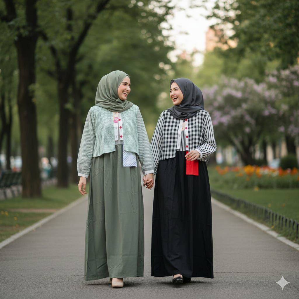 Gamis katun kombinasi Syaina by S-mut kode 8826