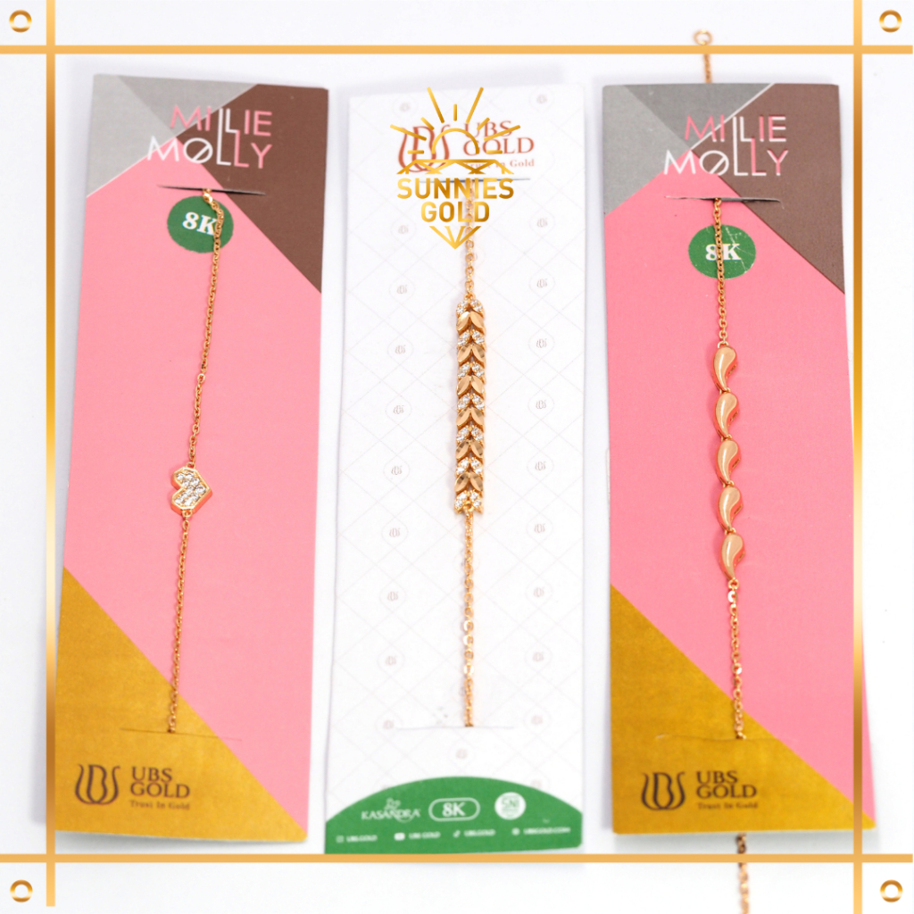 GELANG EMAS  FASHION KOREAN STYLE KADAR 375 (8K) GELANG SERUT  LOCE BRACELET - BLGLUB-18