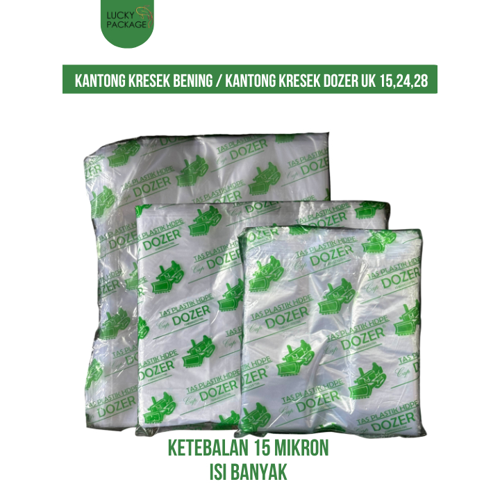 Kantong Plastik Kresek Dozer Hijau Ukuran 15,24,28 (ISI BANYAK)