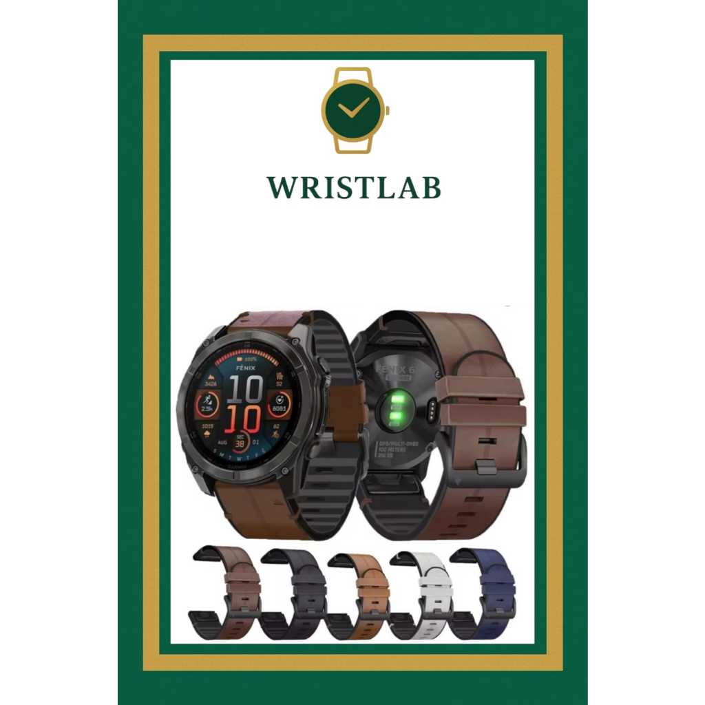 WRISTLAB STRAP QUICK FIT LEATHER SILICONE 26MM GARMIN FENIX 5X / FENIX 6X / FENIX 7X / FENIX 8 51MM 