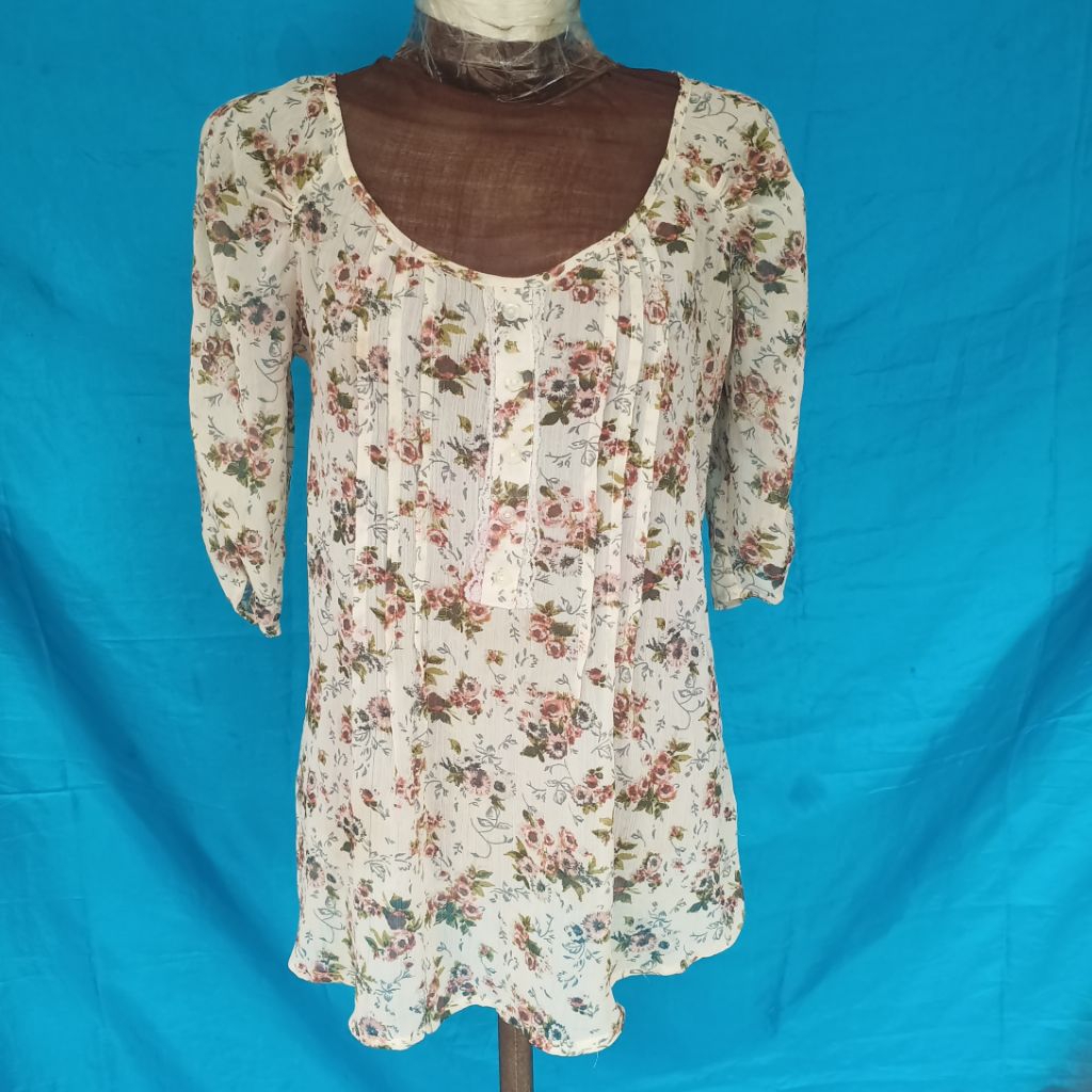 Atasan blouse sifon motif bunga pl edition