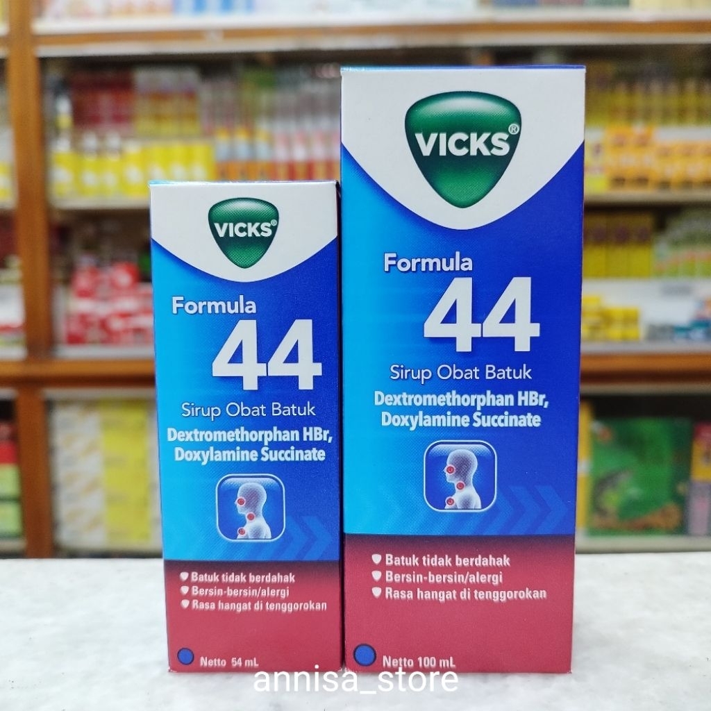 Sirup Obat Batuk Dewasa Vicks Formula 44 - Meredakan Batuk Kering & Bersin