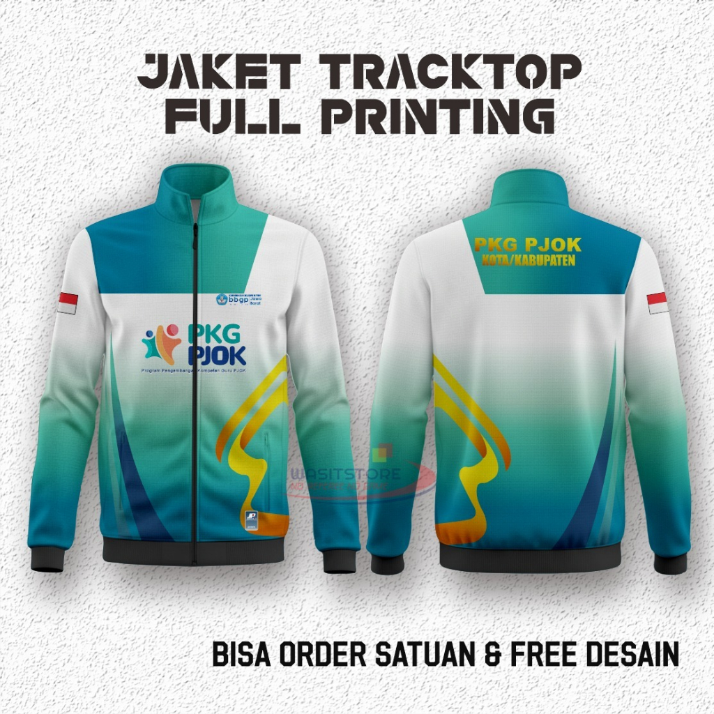 JACKET TRACKTOP PKG PJOK || JAKET GURU OLAHRAGA FULL PRINTING JAKET TRACKTOP FULL PRINTING