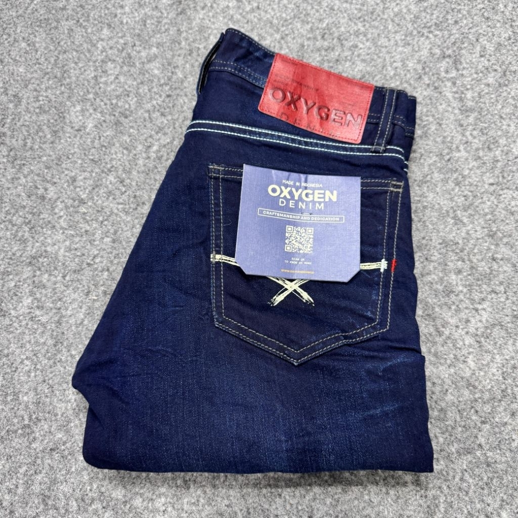 OXYGEN DENIM ORIGINAL CELANA JEANS PRIA SLIM FIT PREMIUM GREY SANDWASH DAN DARK BLUE DENIM TERBARU