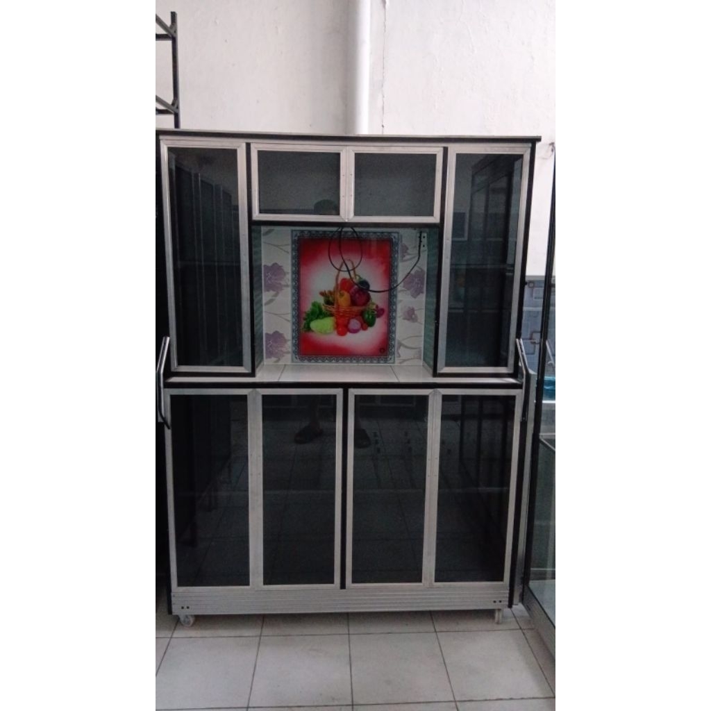 Rak Piring Alumunium Roda 8 pintu