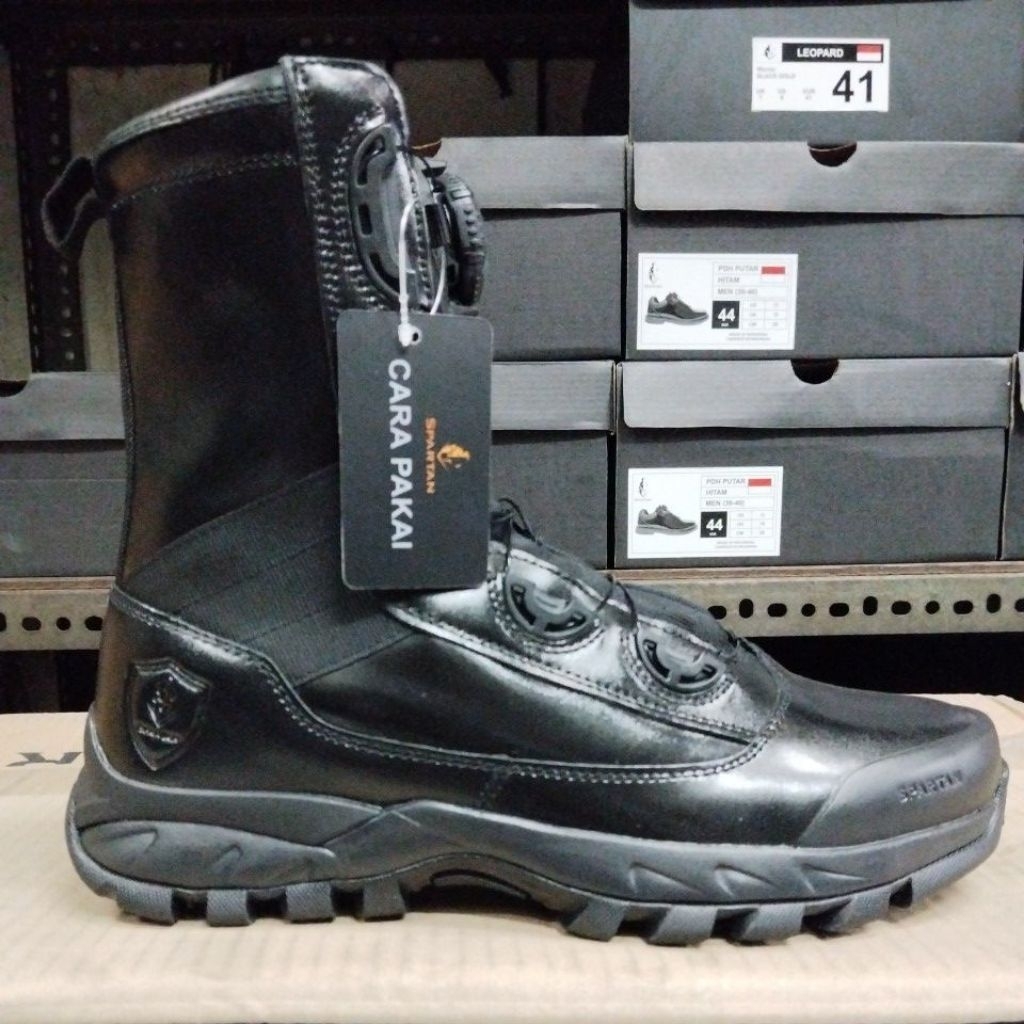 sepatu pdl tali putar full kulit spartan/tactical/tni ad au al /terbaru