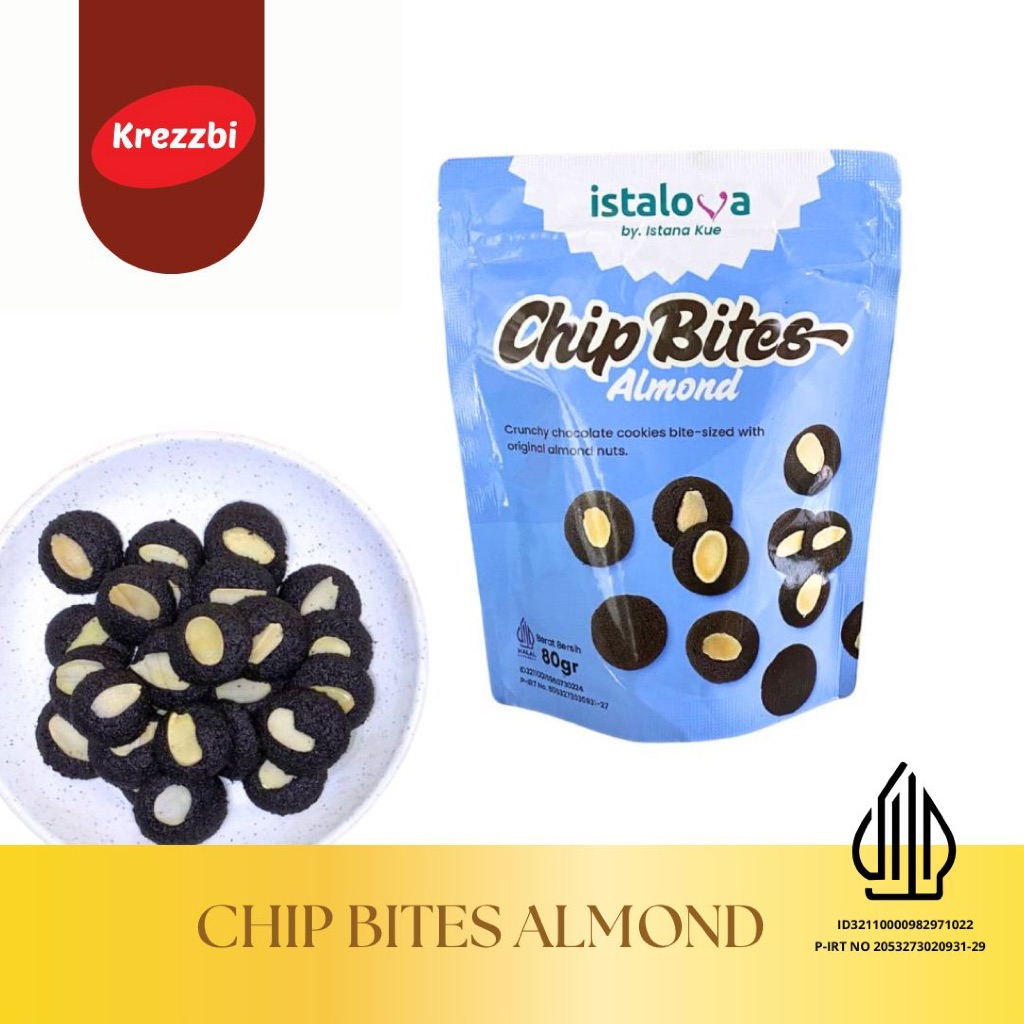 Chip Bites Almond Cookies Coklat Renyah