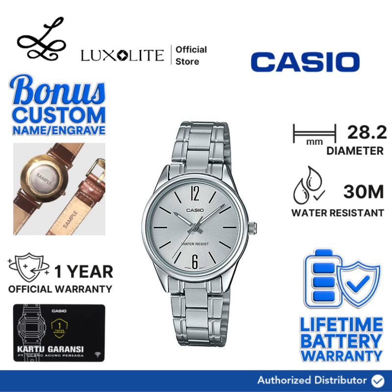 [Luxolite] CASIO Jam Tangan Wanita Analog LTP-V005D-7BUDF/LTP-V005D-7B Stainless Steel Strap