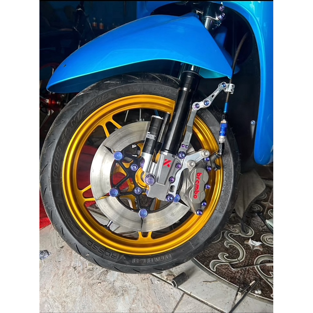 Breket kaliper 4 piston 260mm shock ktc honda