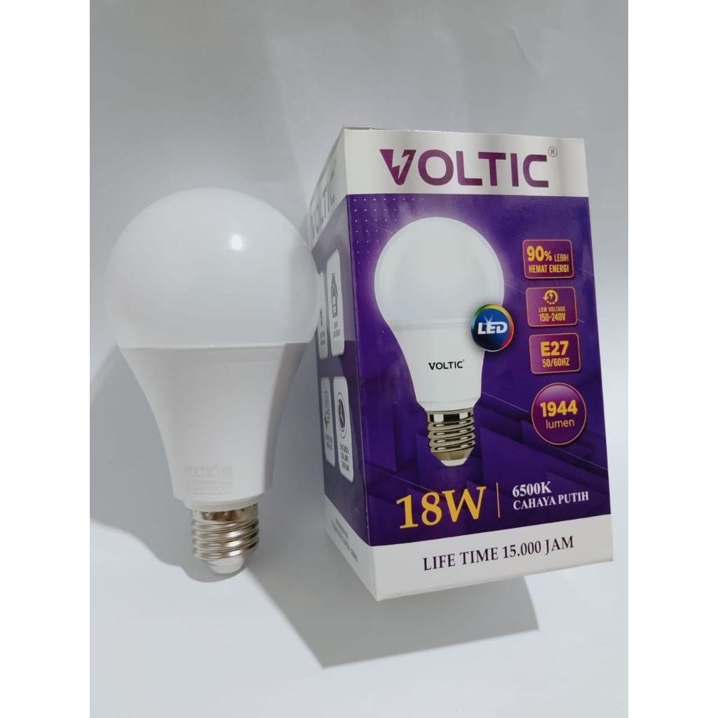 LAMPU LED VOLTIC 18W CAHAYA PUTIH TERANG.
