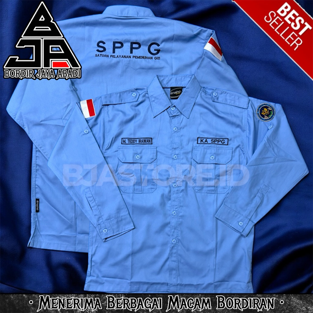 Kemeja BGN SPPG Satuan Pelayanan Pemenuhan Gizi Gratis Bordir Nama