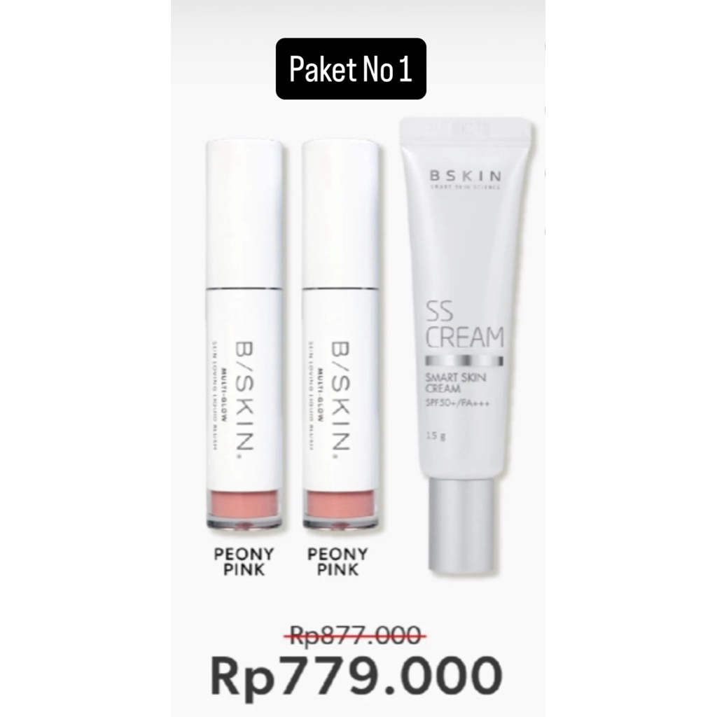 Bskin SS Cream / Foundation / SS Cream Package Hemat With Blush