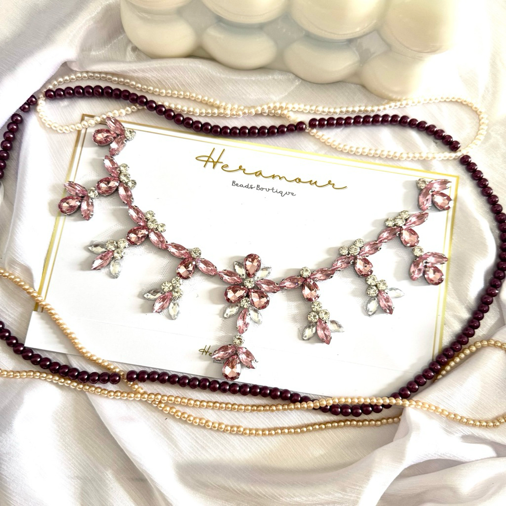 Heramour - Payet Rangkai Leher Payet Kebaya Gaun Dress Blouse Gamis N05 short