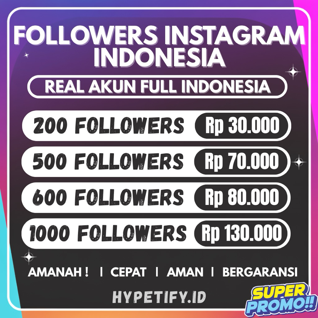Follower Instagram Indonesia Real Aktif Permanen Bergaransi | Followers IG