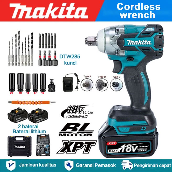 Kunci Pas MAKITA DTW285 Kunci Pas Listrik Kunci Pas Impact Alat Listrik Perbaikan Mobil Multifungsi