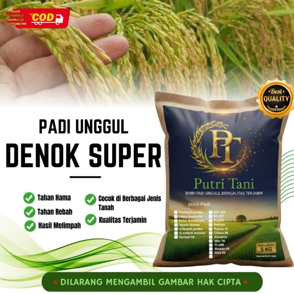 BIBIT PADI DENOK SUPER KEMASAN 5KG