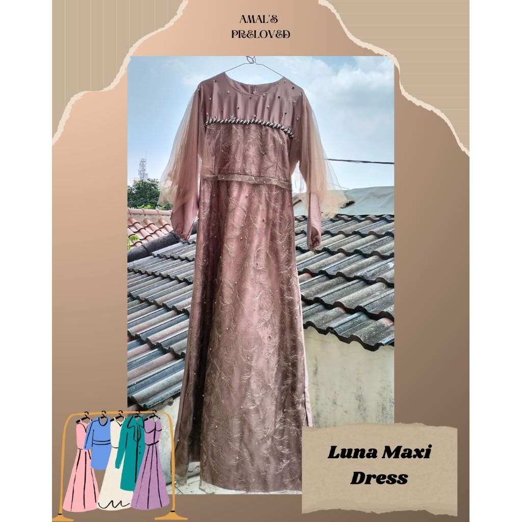 PRELOVED Luna Maxi Dress Brokat