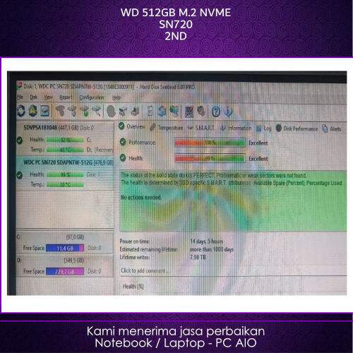 SSD Western Digital WD SN720 M2 NVME / M.2 NVME / M2NVME 512GB 2nd