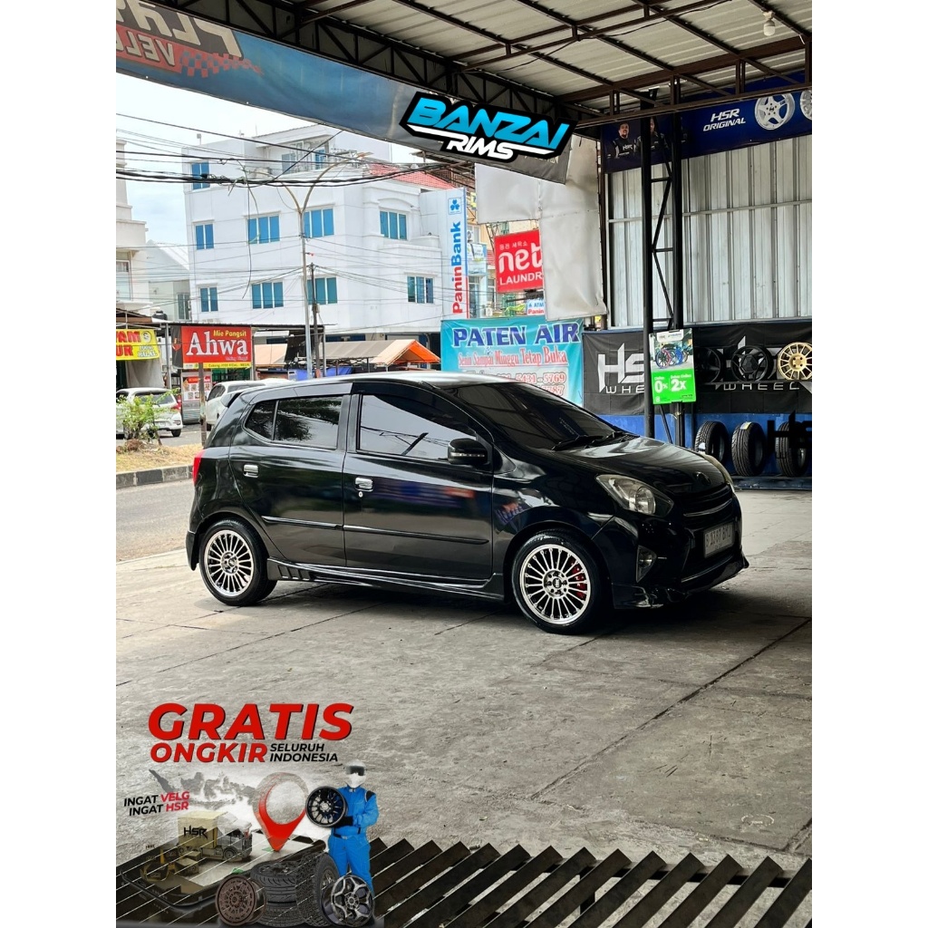 Paket Velg Dan Ban Mobil Toyota Agya HSR JJC Ring 16 Plush Ban Accelera Iota EVT