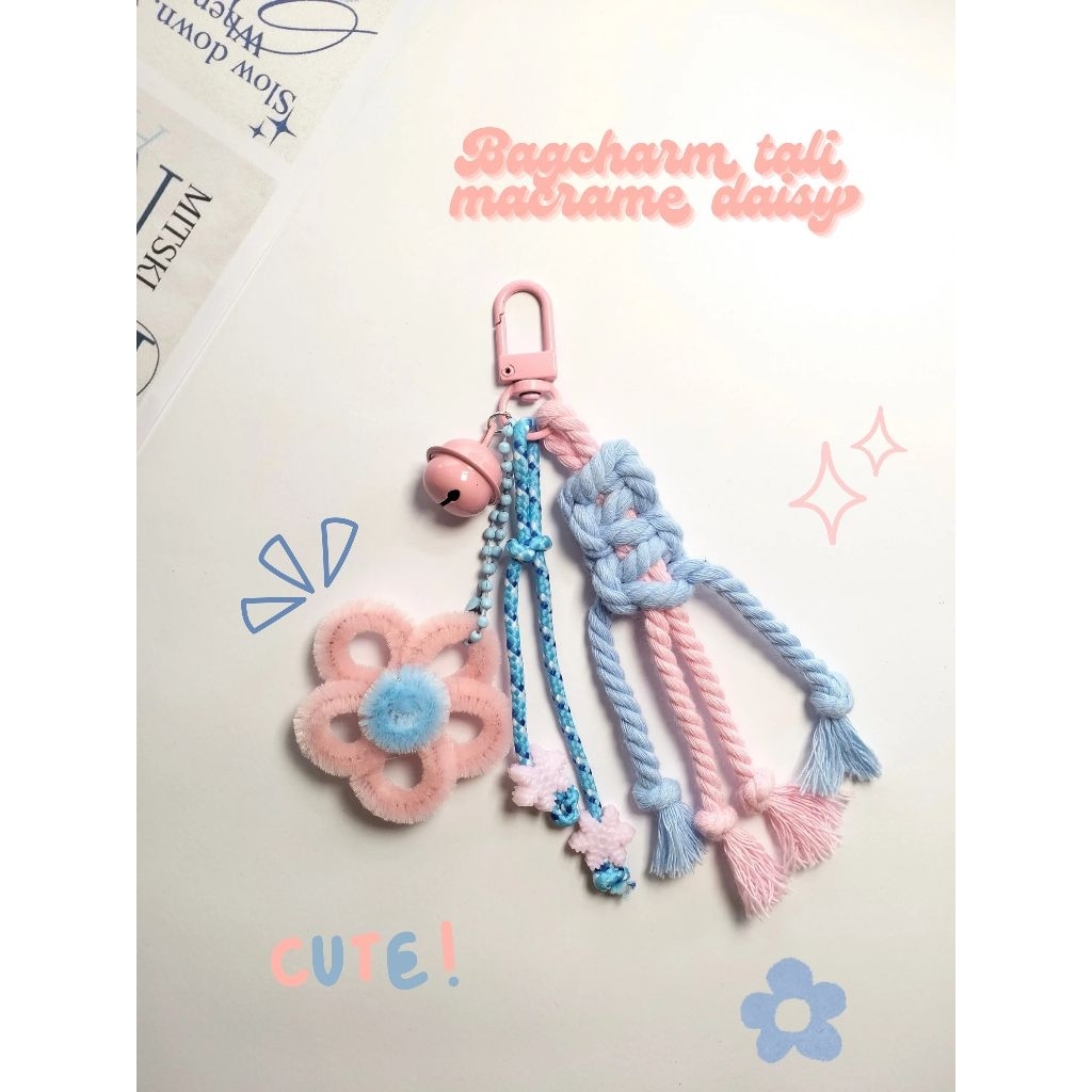 bagcharm tali macrame daisy aesthetic| gantungan tas