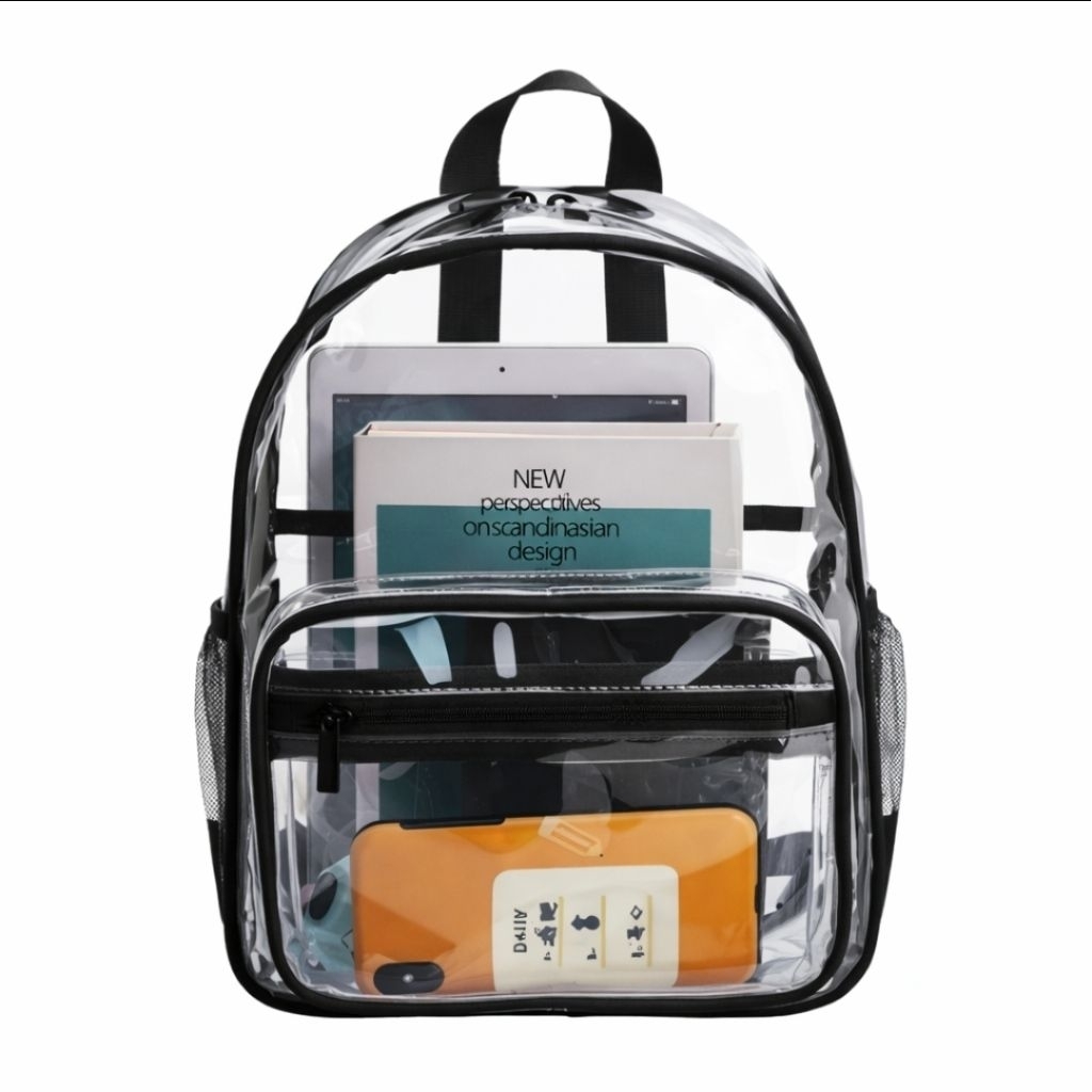 Tas Backpack Transparant / Tas Konser/ Tas Kuliah/Tas Ransel Transparant Tas Wanita Bag cosmetic sek