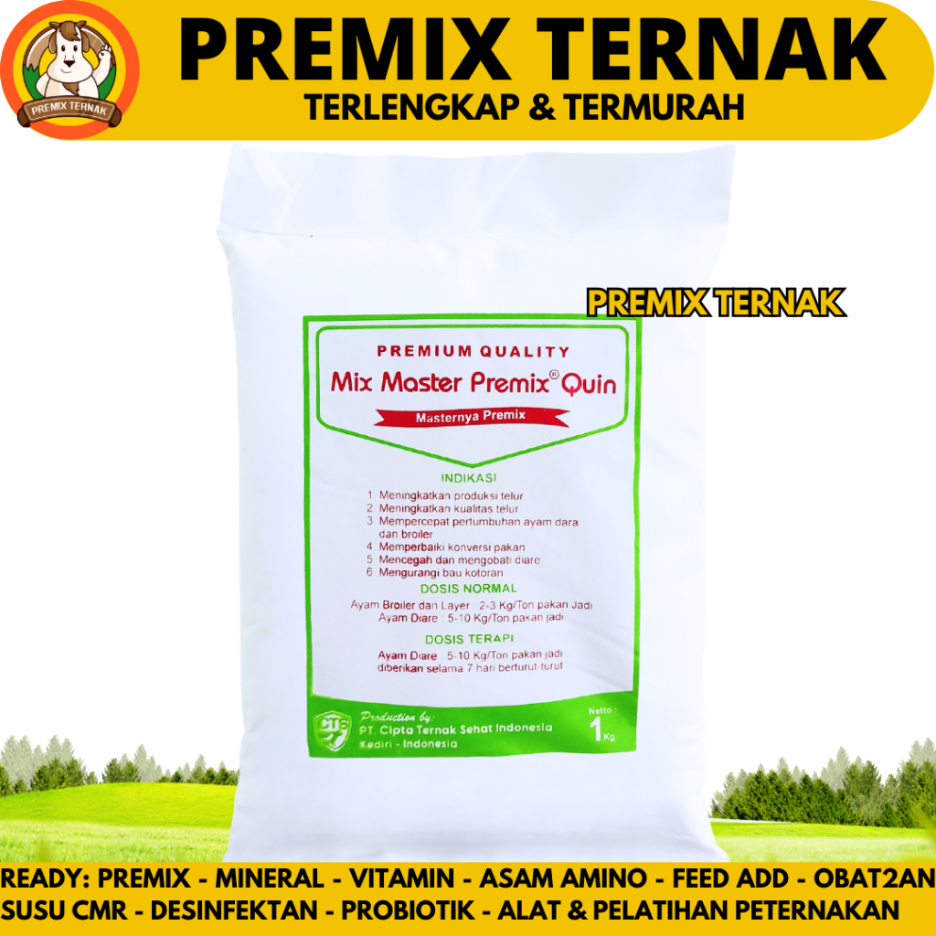 MIX MASTER PREMIX QUIN 1 KG - Olaquindox Agp Pemacu Pertumbuhan & Penambah Berat Badan Ayam & Babi