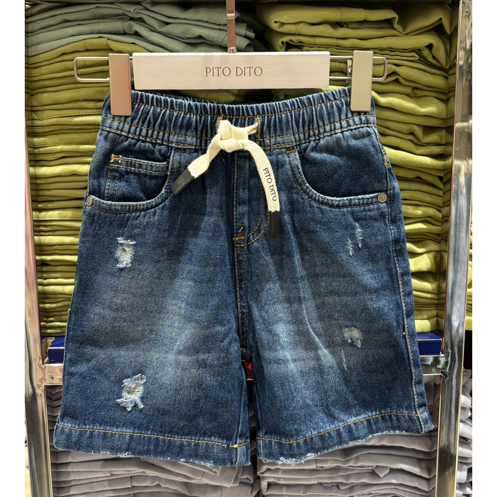 CELANA JEANS PENDEK ANAK LAKI LAKI ORI PITO DITO (4-14 Tahun)