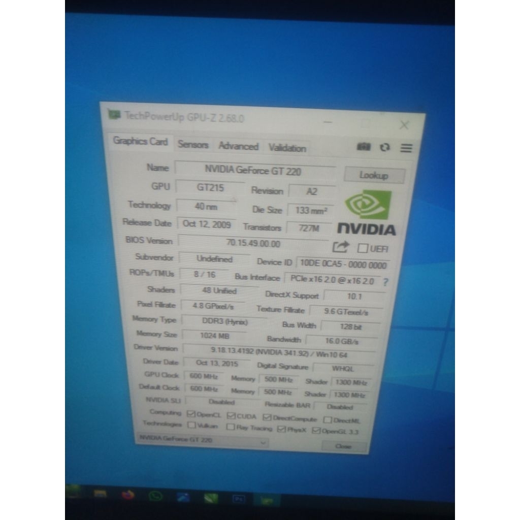 gt 220 1gb gddr3 normal