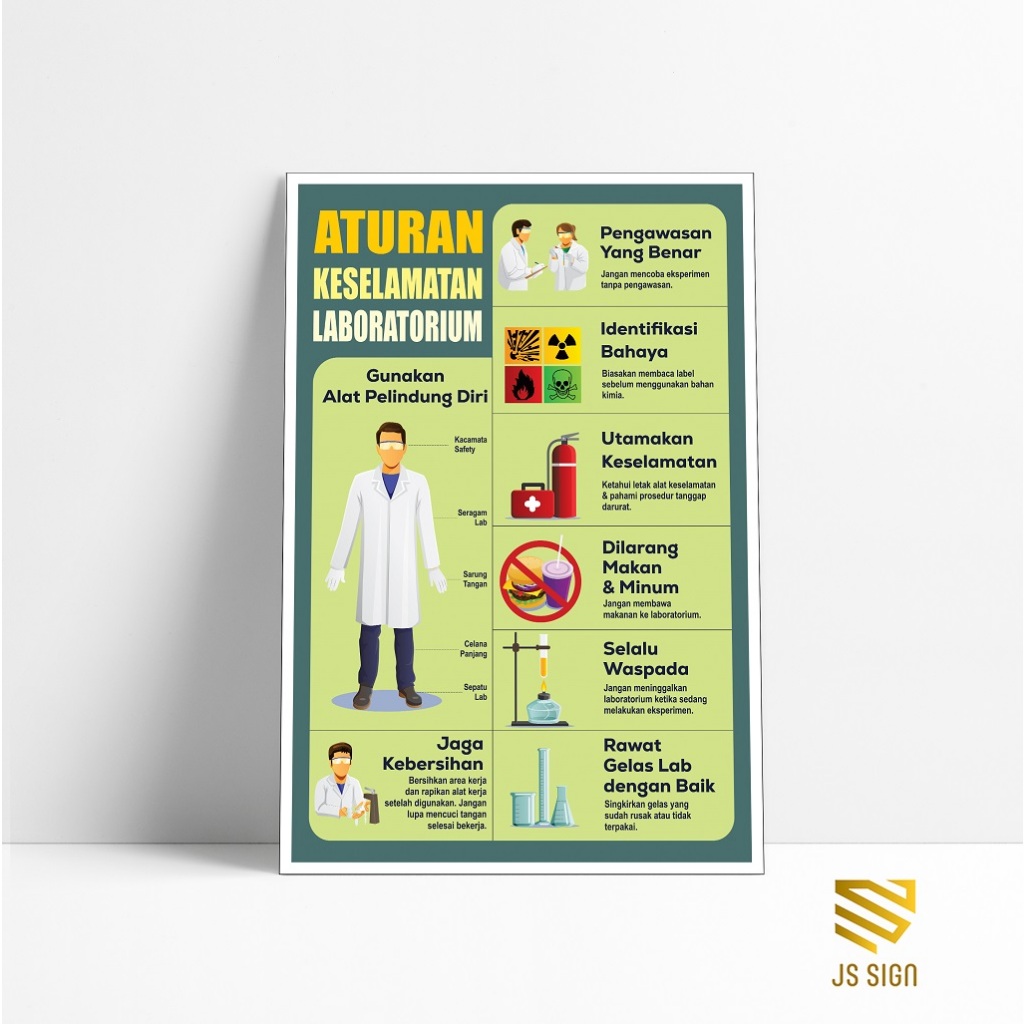Poster Safety K3 - ATURAN KESELAMATAN LABORATORIUM