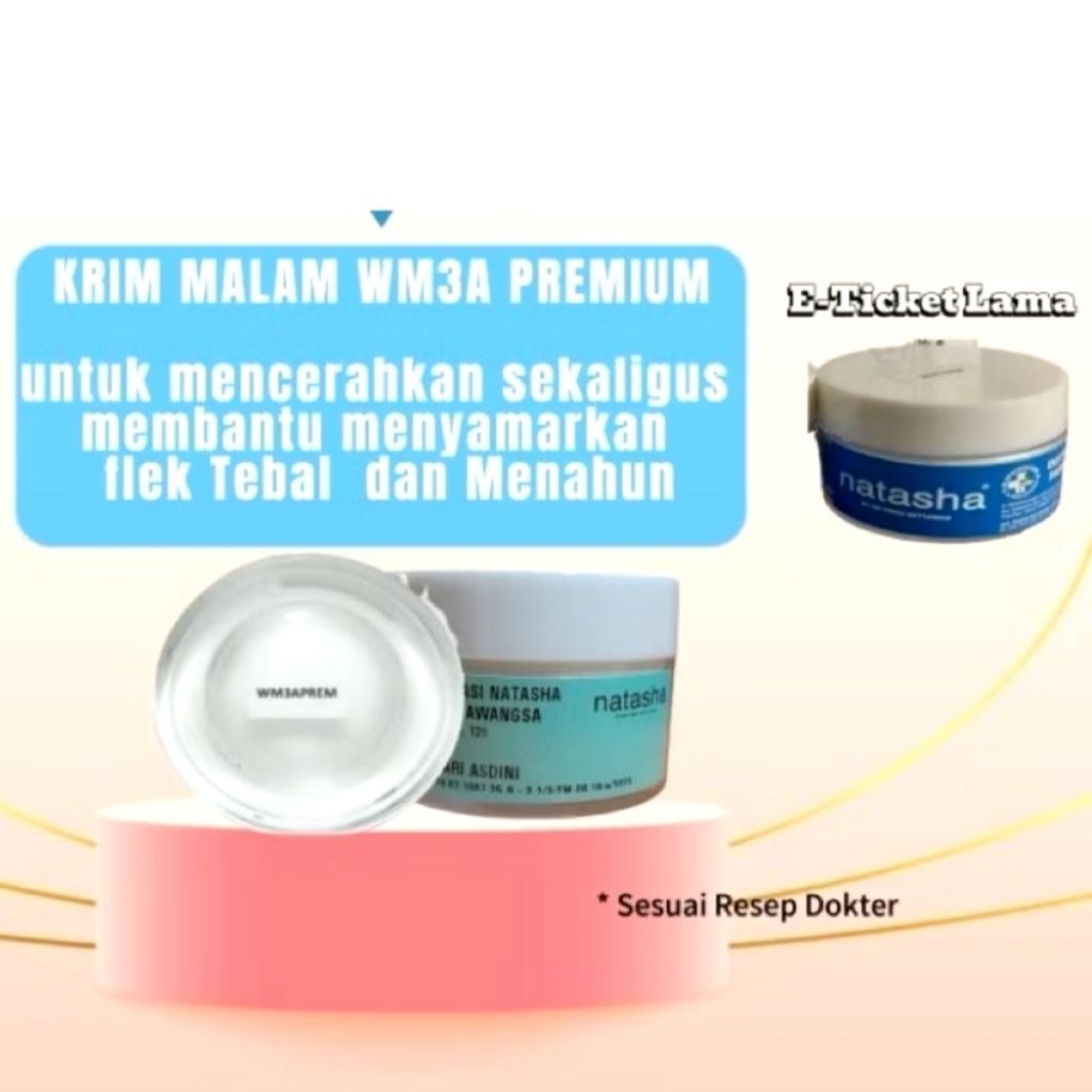 Natasha WM3A PREMIUM EXTRA WHITENING NIGHT CREAM SERI PREMIUM/KRIM MALAM ANTI FLEK/KRIM MALAM EXTRA 