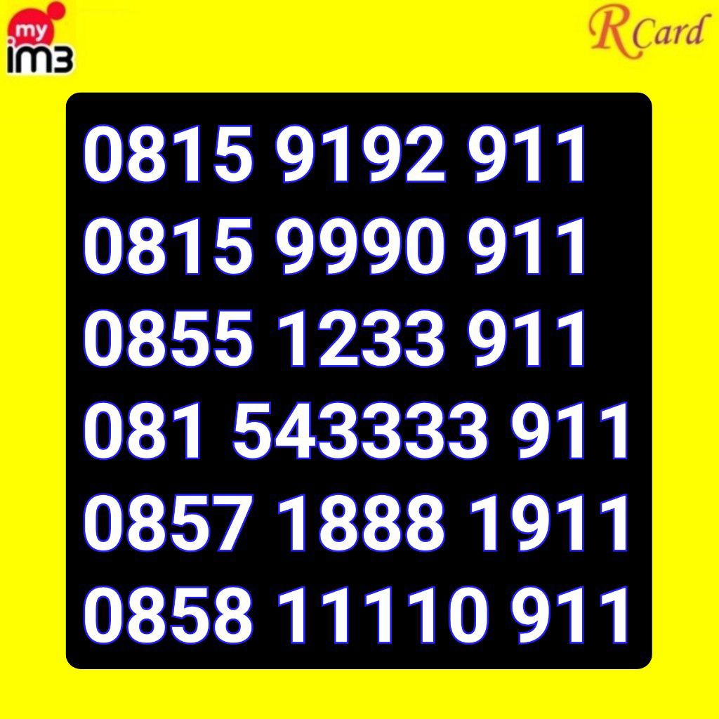 Perdana Nomor Cantik Indosat Im3 11 12 Digit Urut Naik 1233 911 9192 911 9990 911 11110 0911 543333 
