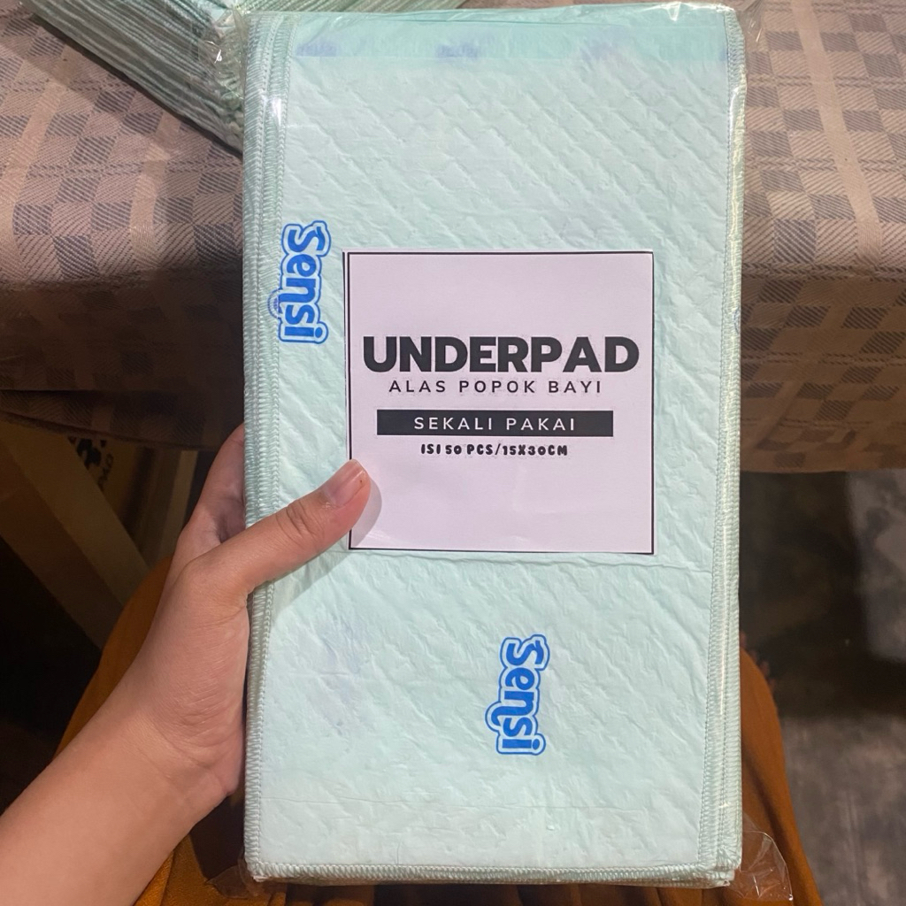 Sensi underpad bayi perlak ompol seukuran popok isi 50 pcs