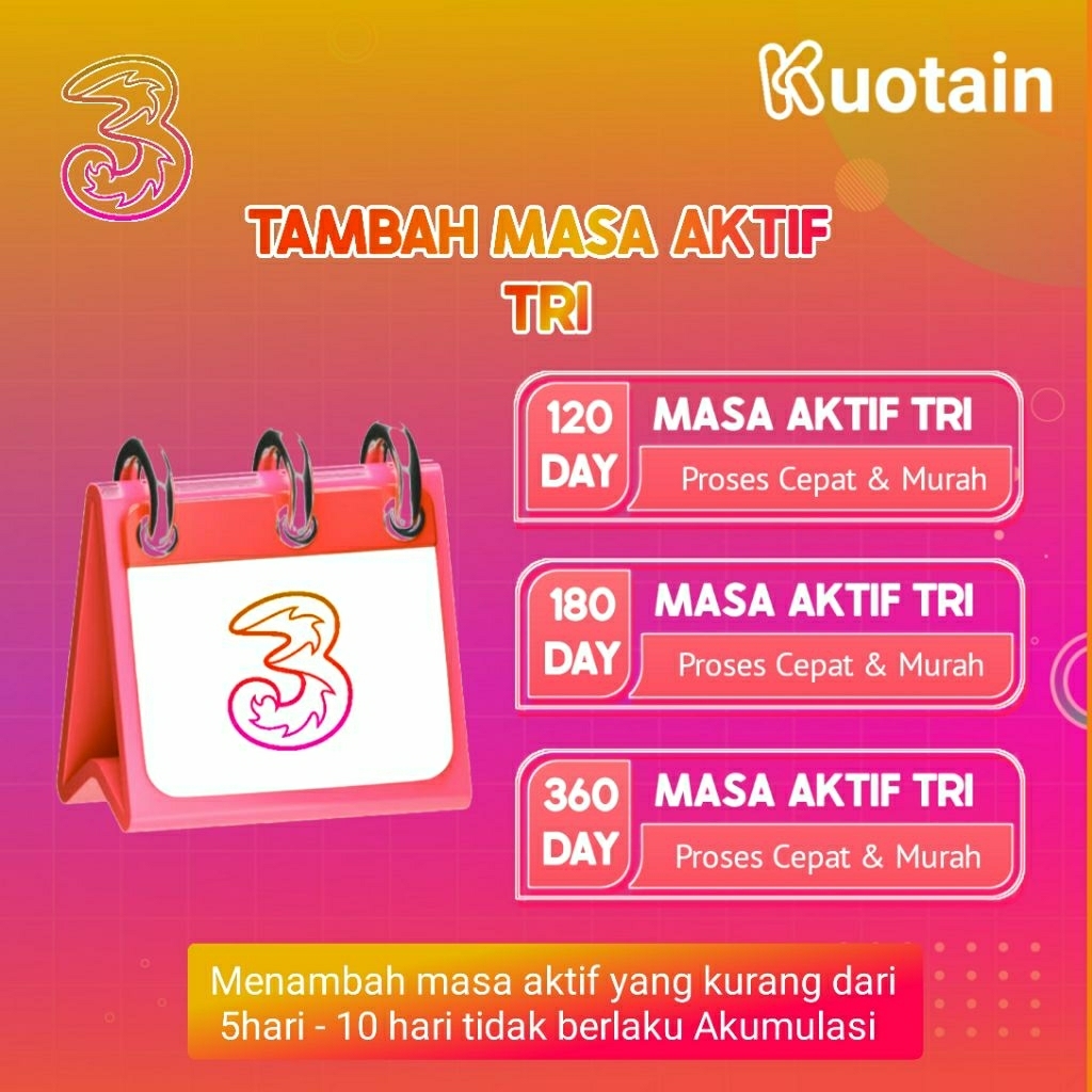 Masa Aktif Tri/Masa Aktif Kartu Tri/Masa Aktif Tri 120 Hari