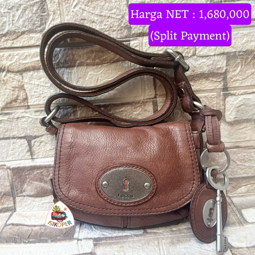#530 NET-Preloved Fossil Maddox Mini Crossbody Espresso