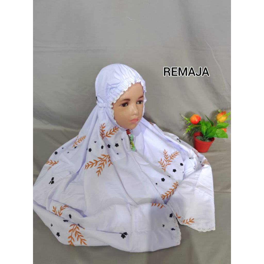 Mukena Anak Remaja |Mukena SD- SMP Terusan Bordir Tabur