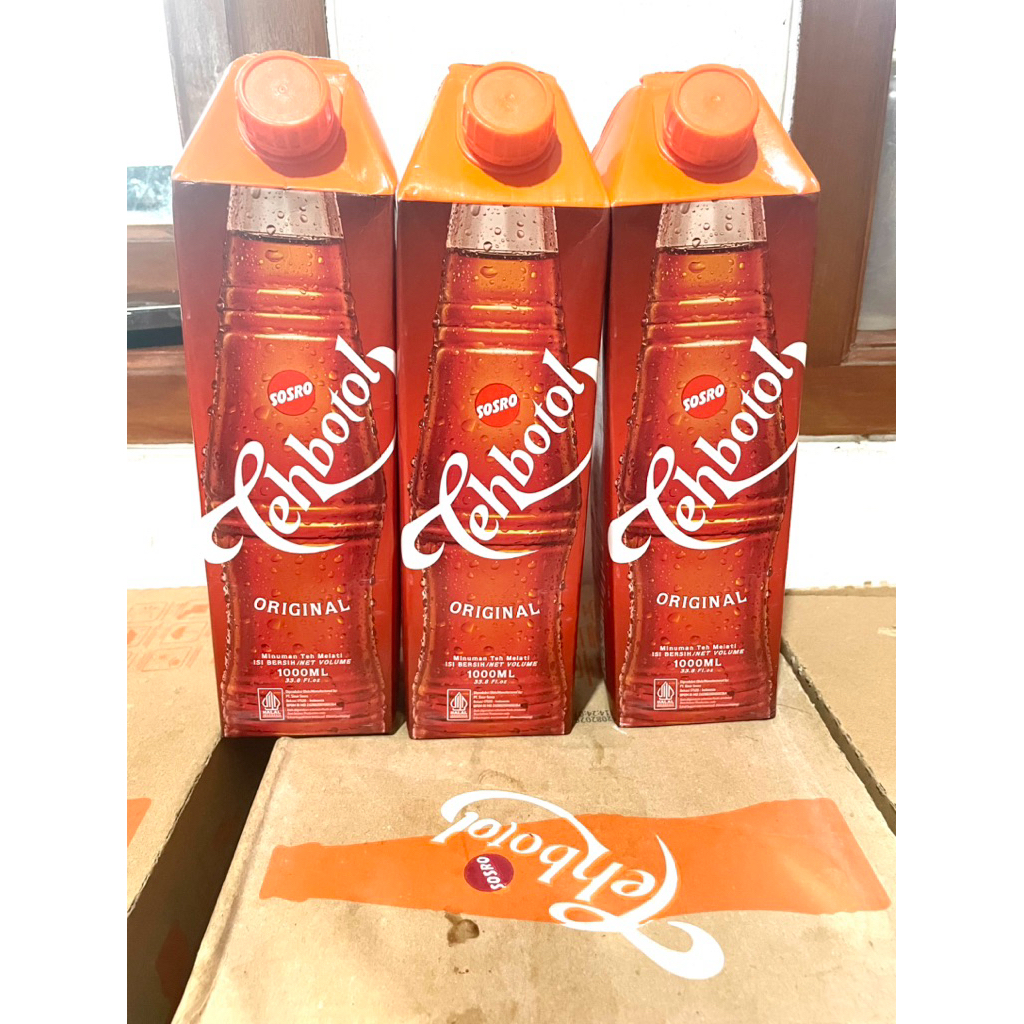 Clearance Sale - Teh botol sosro 1 Liter = 1000ml (1 Karton isi 12) Exp Agustus 2026 murah