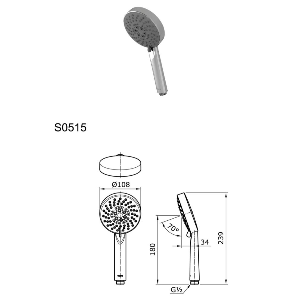 TOTO S0515 Hand Shower (5S Massage)