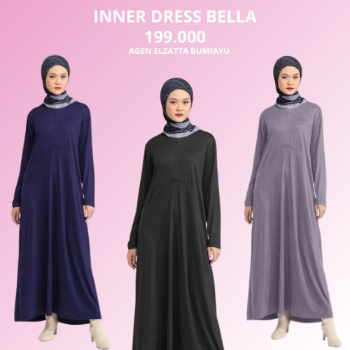 Dauky Inner Dress Bella Inner Gamis Atau Dalaman Gamis Wanita Bahan Kaos Super Premium