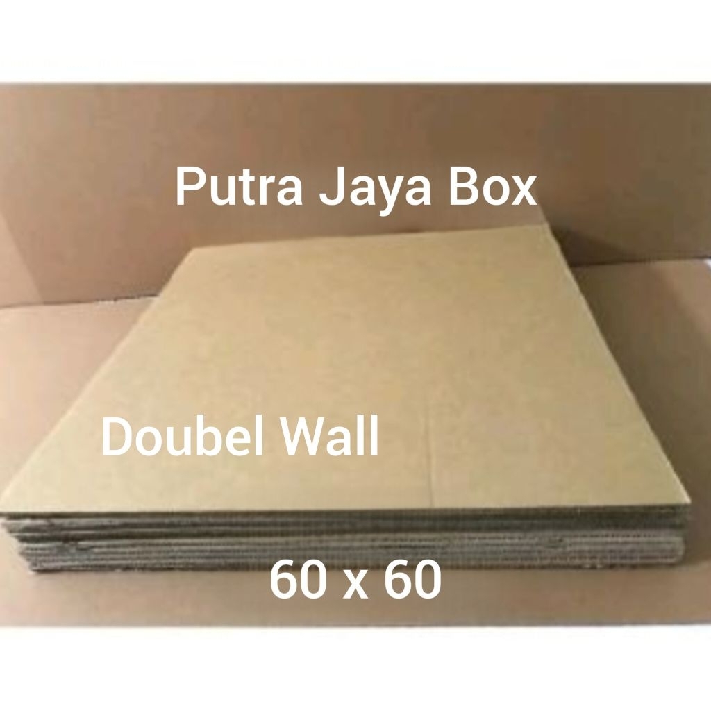 kardus/karton/box. Dus Lembaran 60 x 60cm Double Wall.