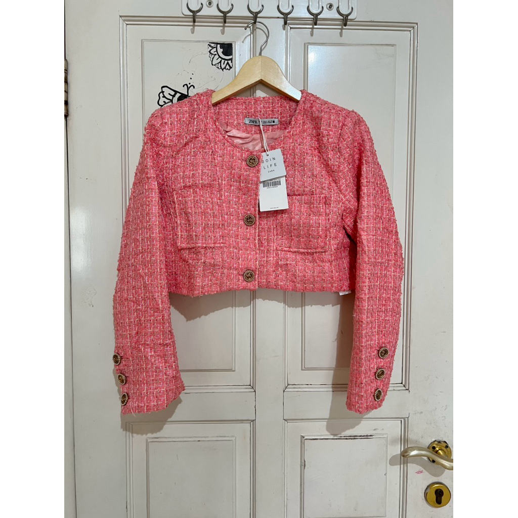 Zara Tweed Crop Pink